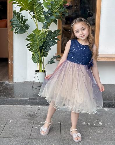 Girls Sandals Cute Bow Princess Flats Sparkly Wedding Party Summer Open Toe Dress Shoes for Toddler/Little Kid3