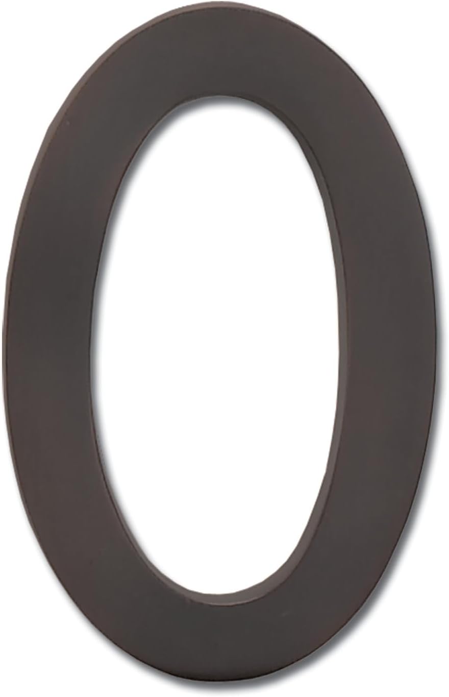 Architectural Mailboxes 3585DC-0 Brass 5-Inch Floating House Number 0, Dark Aged Copper