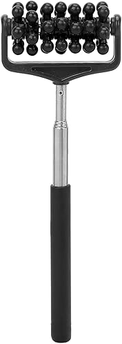 Rodillo de masaje de espalda, masajeador de rodillo de rascar ajustable, para hombres y mujeres, para aliviar el dolor muscular en el hogar, Negro