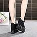 Women Fashion Platform Sneakers Wide Width High Hidden Heel Wedge Walking Shoes (7, Without Flower Black)