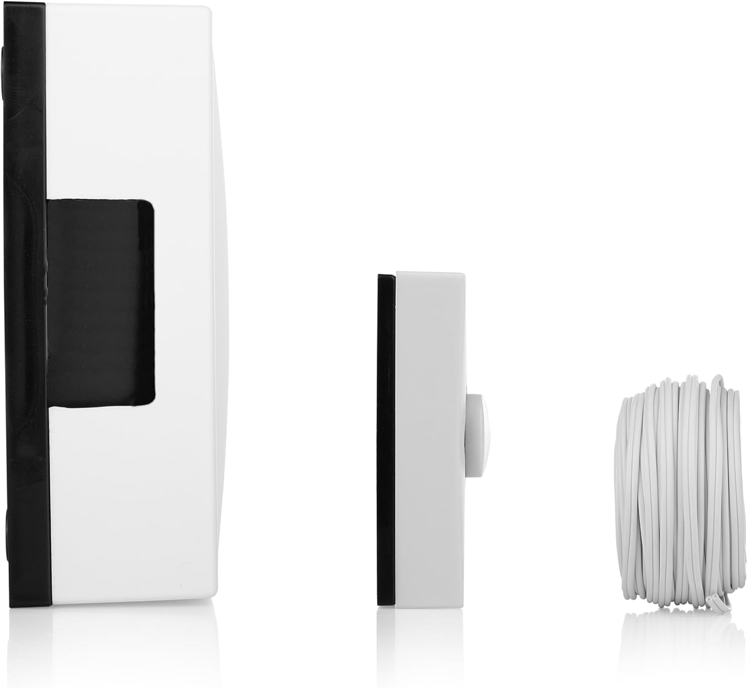 BYRON Wired Door Bell Push Button – Simple Design – Compatible with Most Chimes – Easy Installation with E4ALL Thankyou card (DBW4040 WHITE-720)