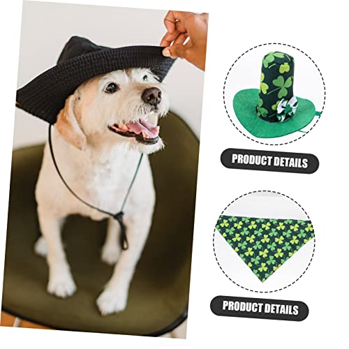 Ipetboom 1 Conjunto Lenço Cosplay St Patricks Cachorros Dia Bruxas Decoração Decorativa Babador Verd