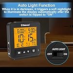 Geevon Small Atomic Travel Alarm Clock with Auto/8s Backlight, 2 Alarm Settings, Temperature, Increasing Beep Sounds Digital Atomic Travel Clock Battery Operated for Bedroom, Bedside, Black - Image 3