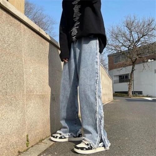 Men Cowboy Pants Korean Style Trousers Denim Streetwear Retro Jeans2
