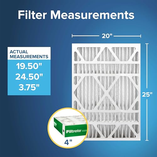 Image of Filtrete 20x25x4 Slim Fit AC Furnace Air Filter, MPR 700, MERV 8, Fits AprilAire & Carrier, Capture Dust, Pollen & Pet Dander Reduction, 2-Pack (Actual Size 19.5x24.5x3.75 in)
