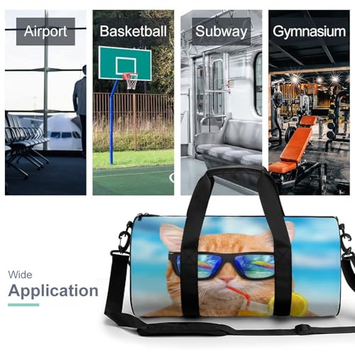 Sac de sport chat drôle avec grand compartiment 45cm et motif original - 3
