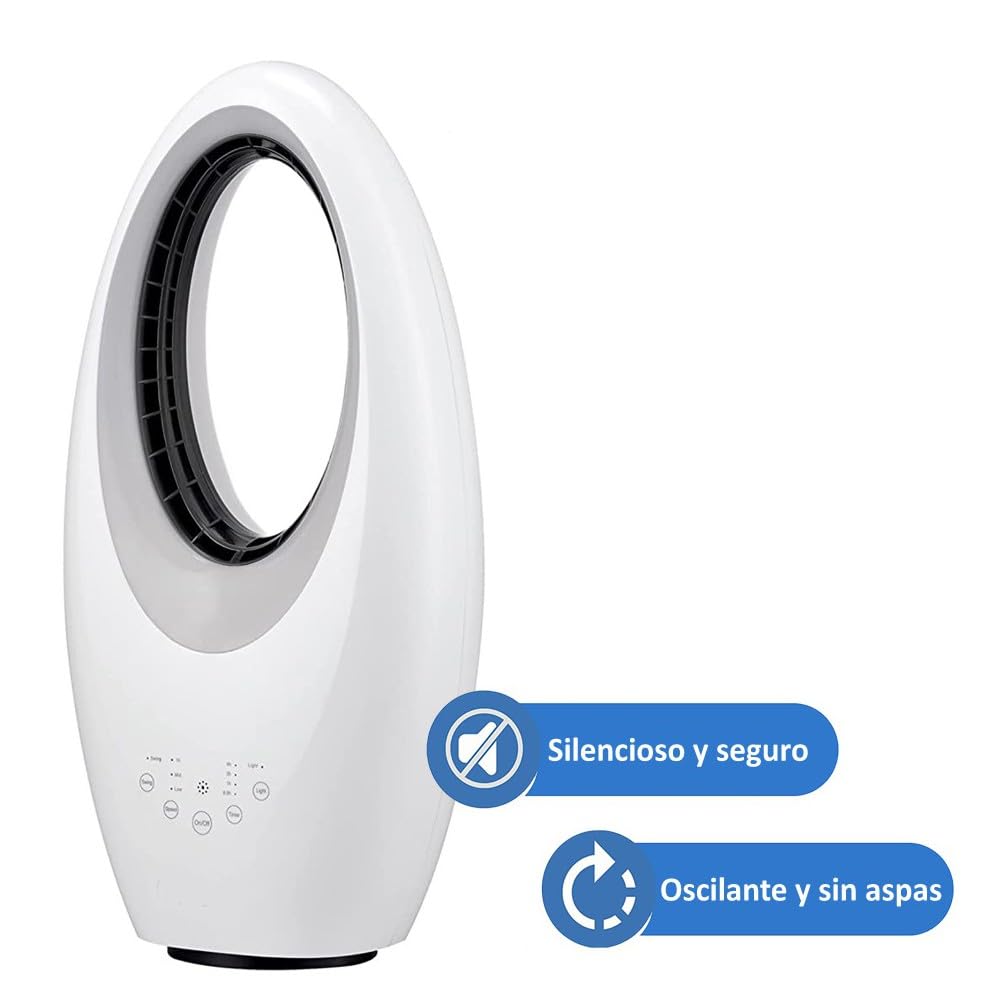Ventilador Sin Aspas Cromoterapia Colour, Ventilador Air con Color Cromoterapia, Climatizador de Aspas