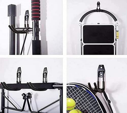 Miniatura 7 de zoele Percha de hacha de montaje en pared, soporte para hacha, gancho de pared con pico, gancho de pared para herramientas eléctricas de garaje,