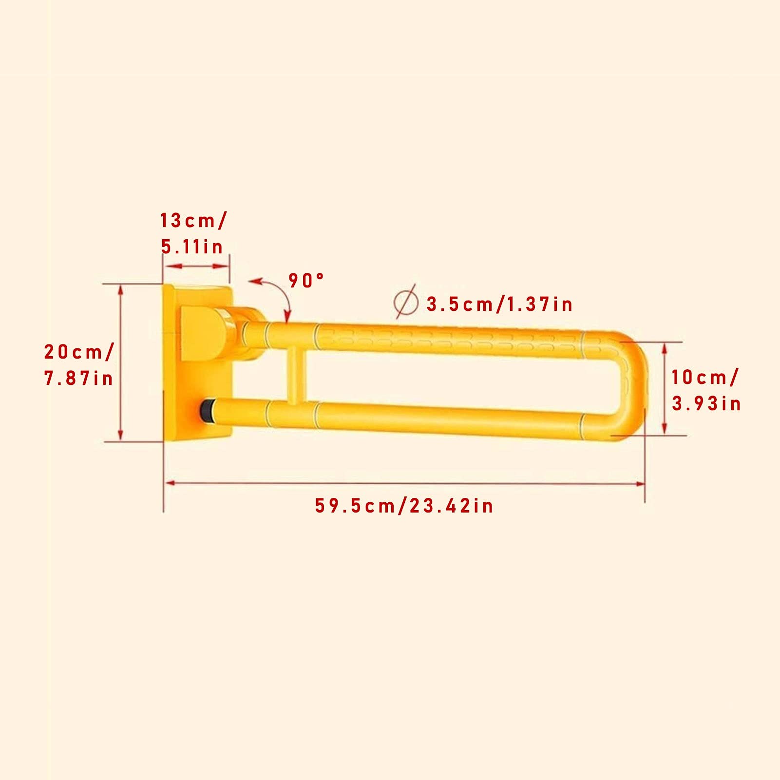 Barras de Apoyo para baño, asa de Asistencia para discapacitados, Barra de Seguridad Plegable de Acero Inoxidable y Nailon, Montaje en Pared, barandilla de Inodoro Antideslizante.