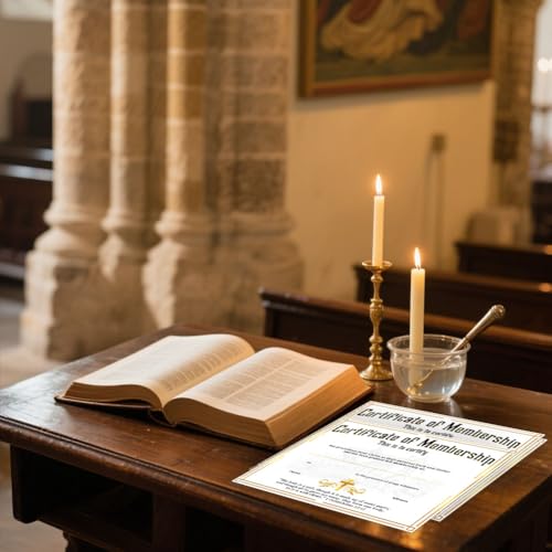 Doodlream 30 Stück Papier für Neue Kirchenmitglieder 20 x 25 cm Widmungszertifikatpapier für Die Willkommens Kirchenmitgliedschaft Christliche Religiöse Bedarfsartikel