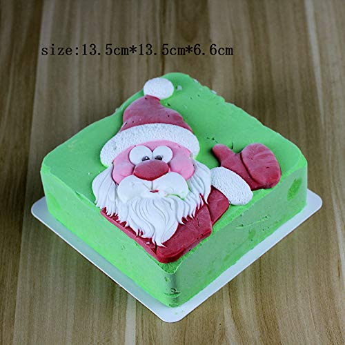Molde de silicona para tartas de Papá Noel, hecho a mano, jabón, chocolate, caramelos, moldes para tartas de Navidad
