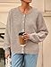 PRETTYGARDEN Fall Long Sleeve Cardigans for Women Trendy 2025 Lightweight Button Down Crewneck Loose Knit Sweater Clothes (Light Khaki,Medium)