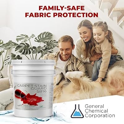 General Chemical Stain Shield Spray - Safe Fabric Protector Spritz and Stain Guard 5816 for Upholstery, Carpets, Rugs, Drapes & More - Impermeable Protectant Spray for Outdoor & Indoor Use - 5 Gallon