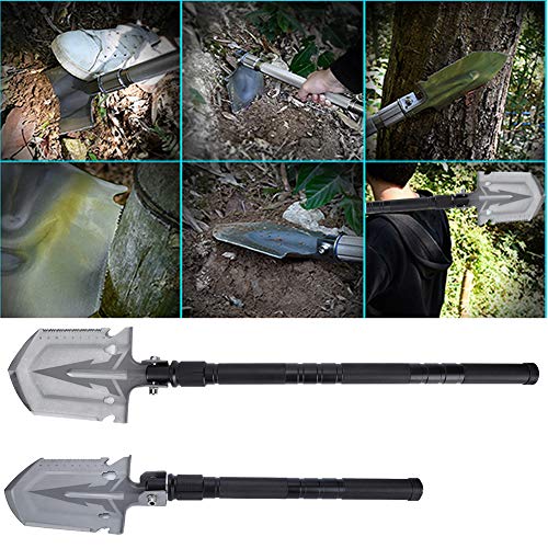 Zerodis Pala Plegable, Pala Plegable portátil multifunción Pala Plegable para jardín al Aire Libre, Senderismo, Herramienta para Acampar(01)