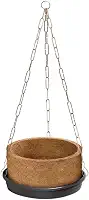 Vaso Nutricoco De Fibra De Coco 03 Completo Para Samambaia Com Suporte de Parede E Prato