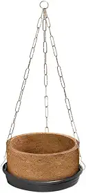 Vaso Nutricoco De Fibra De Coco 03 Completo Para Samambaia Com Suporte de Parede E Prato