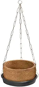 Vaso Nutricoco De Fibra De Coco 03 Completo Para Samambaia Com Suporte de Parede E Prato