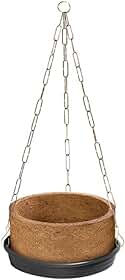 Vaso Nutricoco De Fibra De Coco 03 Completo Para Samambaia Com Suporte de Parede E Prato