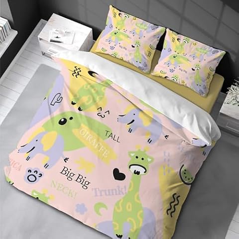 Housse de Couette JGGXHM Éléphant Girafe Cover