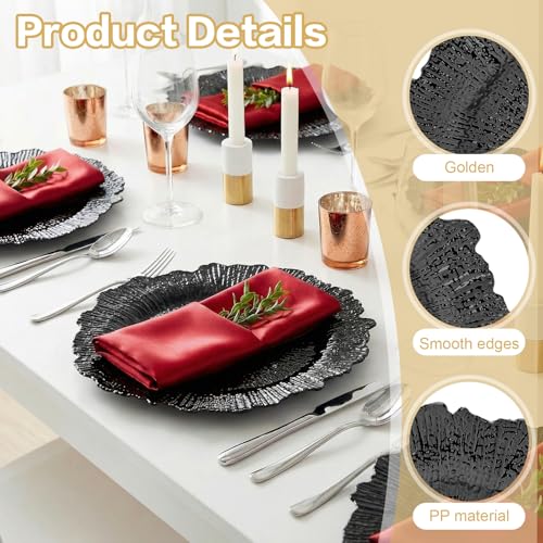 Platos cargadores reutilizables de plástico rizado 12 pulgadas miniatura 4