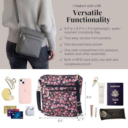 Image of Baggallini Modern Pocket Crossbody Bag for Women, 8.5 inchx8.5 inch Handbag Purse with RFID, Lightweight Water-Resistant