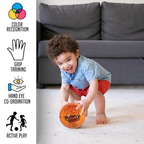 Image of Amazon Brand - Jam & Honey Bouncing Light Ball for Kids I Flashing Light I Glow in The Dark I Fun Toy for Kids I LED Soft Lighting Ball for 12month +