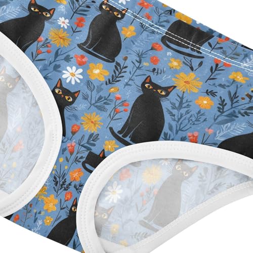 Girls Underwear Soft Cotton Cat Flowers Kids Panties in Sizes 2/3t, 4t, 5t, 6 and 84
