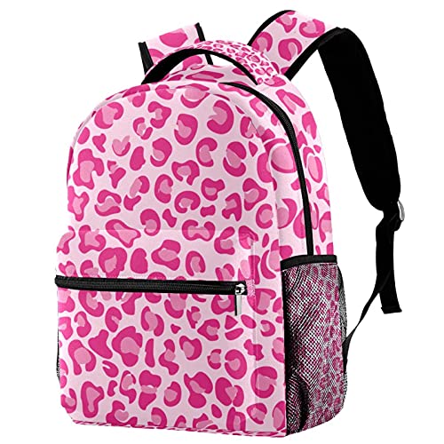 Sac à dos léopard léger pour livres d'école, cartable mixte ados