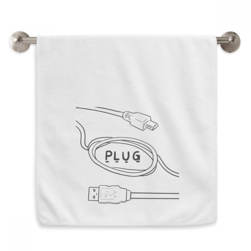 Serviette débarbouillette moelleuse 13x29" imprimée diadème et fil USB