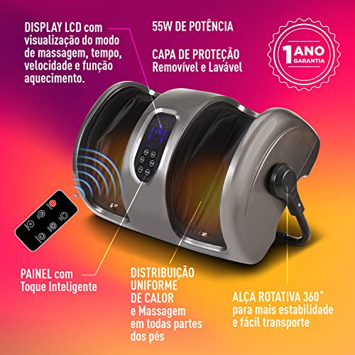 Massageador de Pés, Pernas e Panturrilhas Elétrico Com Shiatsu Foot Bivolt - Relaxmedic