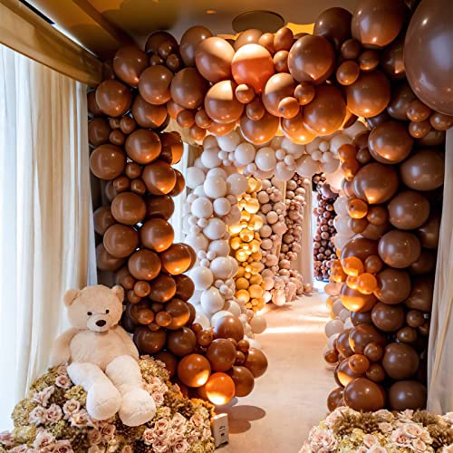 Bundle - Coffee Brown Balloons 50 Pcs 12 Inch And Apricot Balloons 50 Pcs 12 Inch #TOP6