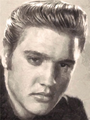 Doppelganger33 LTD Painting Portrait Music Artist Rock Legend Elvis Presley Large Art Print Poster Wall Decor 18x24 inch La peinture La musique Artiste Roche Légende Grand Art Affiche mur Déco