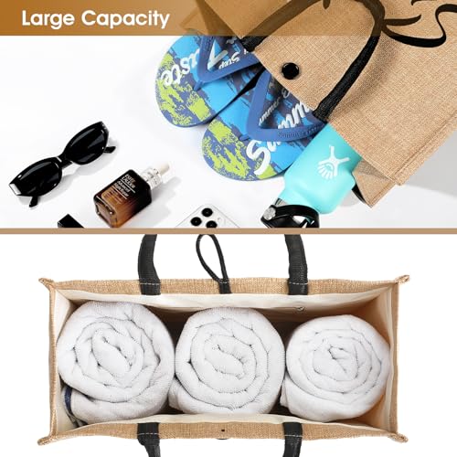 Beach Bag, Large Beach Bag for Women, Woven Straw Beach Tote Bag Waterproof, Weaving Swim Gym Shopping Travel Bag4