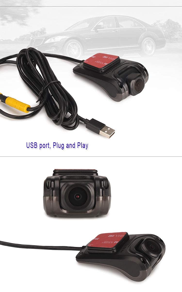 ERISIN HD 1080P 150° Grandangolo Mini Dashcam Auto Dashcam USB Impermeabile Registratore DVR Auto DVR Visione notturna Telecamera frontale per Android Autoradio CD Player