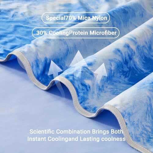 Image of Cooling Blanket for Hot Sleepers Queen Size 90 inchx90 inch, Summer Ice Cold Blanket Absorbs Heat to Keep Body Cool for Night Sweats, Lightweight Breathable Cold Blankets for Sleeping Bed & Sofa