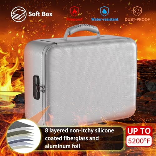 Image of DocSafe 5200F Fireproof Document Organizer Box with Lock, Silver (Soft)