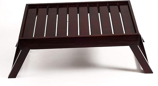 Cherry Wood Wooden Multipurpose Portable Breakfast Tray| Laptop Stand Bed Table| Study Table - Walnut