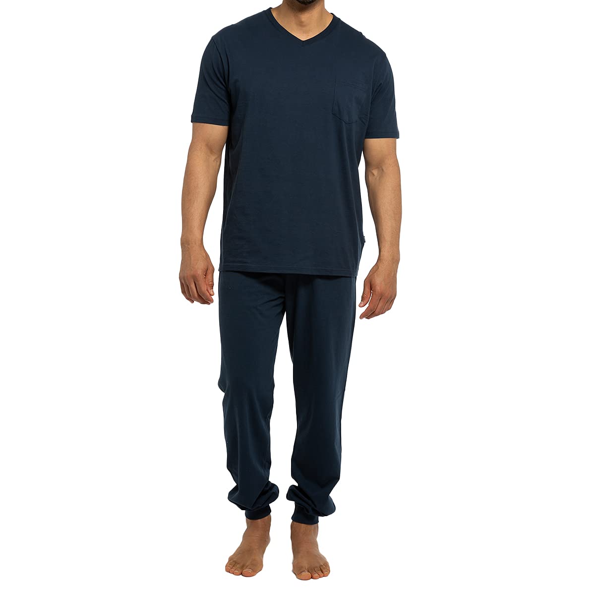 Ammann - Organic Cotton - Herren - Schlafanzug T-Shirt mit Hose lang mit Bündchen - Baumwolle