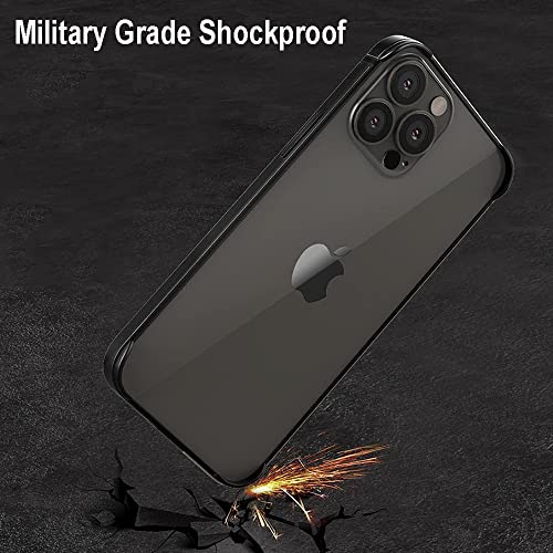 Vitodo For Iphone 14 Pro Max Bumper Case No Back Design, Compatible With Magsafe Aluminum Metal Frame Shockproof And Soft Tpu Inner Not Affect Signal, Slim Bumper Backless Fast Heat Dissipation- Black #TOP4