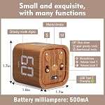 VEWINGL Cube Productivity Timer, 5/10/30/60 Min Presets + Custom Countdown, Silent/Vibrate/Sound Alarm, Pause & Resume, Desk Timer for Work, Study, Tasks, Kitchen - Image 5