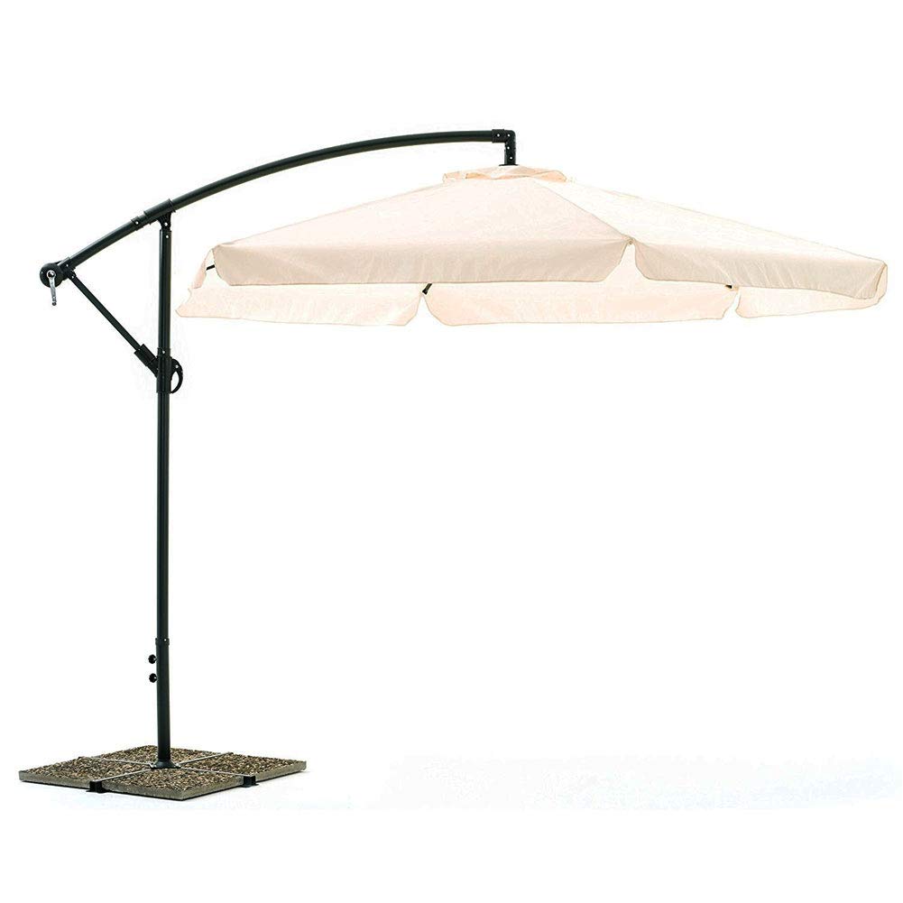 BAKAJI Ombrellone da Giardino Decentrato 3x3 Mt Palo Alluminio Telo con Pendente Chiusura a Manovella Base a Croce Sistema Air Vent Arredamento Esterno Gazebo Piscina Giardino Terrazzo Esterni