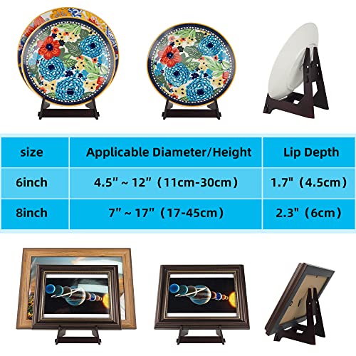 Coloofo 2 Pack 6 Inch Plate Stand, Wooden Display Stand Plate Stands For Display Decorative Picture Frame Stand, Easel Display Stand,Book Display Stand, Plate Holder Display Stand #TOP3