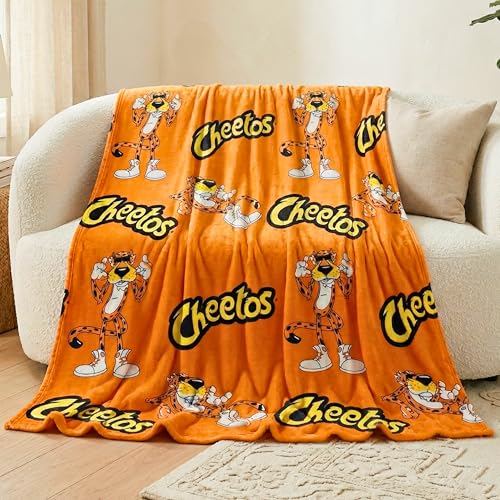 Cheetos Chester Cheetah Fluffy Throw 46 in x 60 in Soft Plush Lightweight Blanket for Couch Bed & Travel (Officially Licensed Product) by Franco