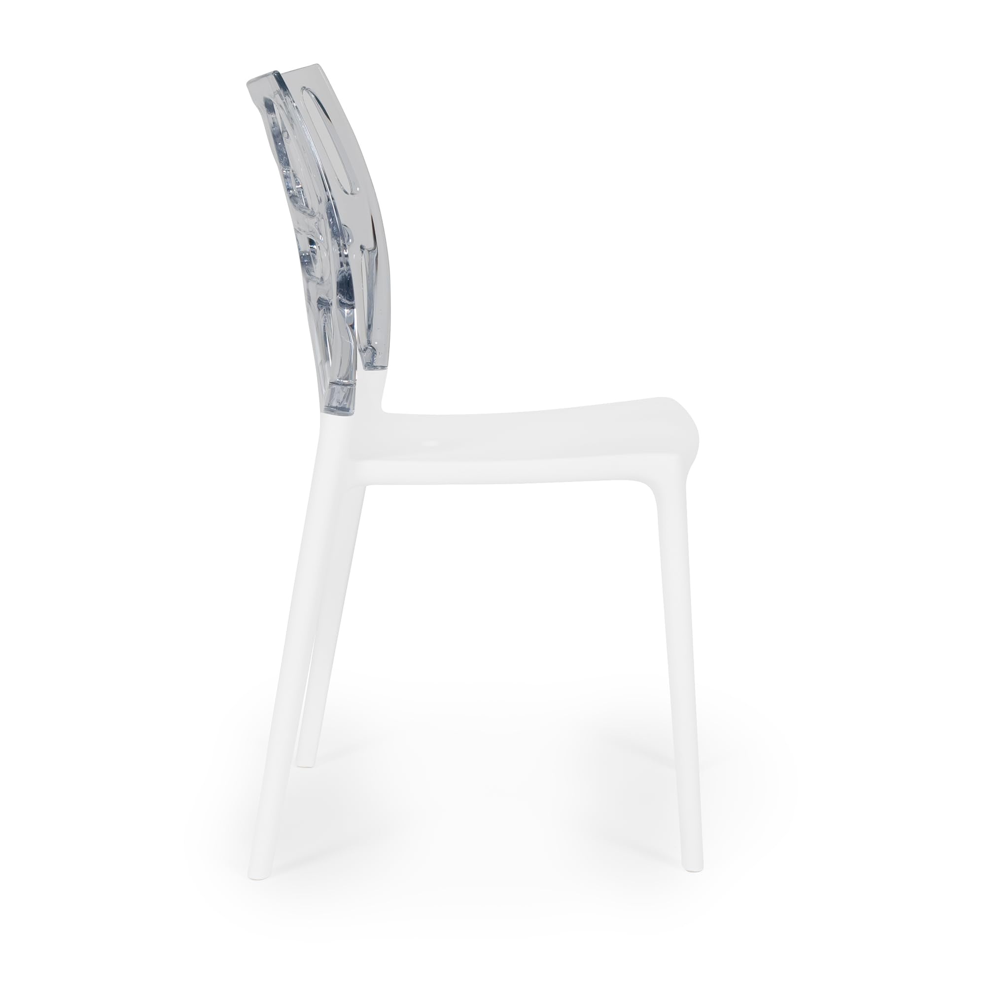 PAPATYA EGO-Rock Chaise Design en Plastique - Capacité de Charge 200 kg, Stable pour Hôtel, Restaurant, Légère pour Balcon - Blanc Transparent