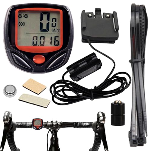 Computer Da Bici, Contachilometri Per Bicicletta Impermeabile Con LCD Retroilluminato, Ciclocomputer Cablato, avvios/arresto Automatico, Ciclocomputer Cablato, Tachimetro Per Bici Per Tutte Le Bici