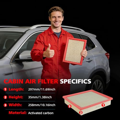 Image of Engine Air Filter for 2016-2023 Toyota Tacoma V6 3.5L, 2014-2022 Sequoia V8 5.7L,2013-2021 Toyota 4.0L 4.6L 5.7L Replaces # CA11895 17801-0P100