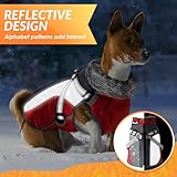 Nasjac Winter Hundemantel mit abnehmbarem Geschirr, wasserdichte Fleece warm hundejacke für kleine mittlere große Hunde, reflektierende einstellbare pelzige Hundekleidung Outdoor Hunter Weste