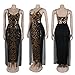 Nagfar Women's Sexy Sequin Mesh Long Dresses Workmanship Gold Glitter Evening Dress Spaghetti Straps Party Dress with Overlay﻿﻿(SK3308-Gold-XL)