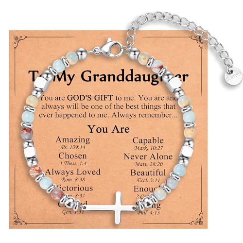 Image of Christian Gifts for Women Girls, Religious Cross Bracelet, Birthday Christmas Easter Baptism Confirmation First Communion Valentines Day Graduation Gifts for Her