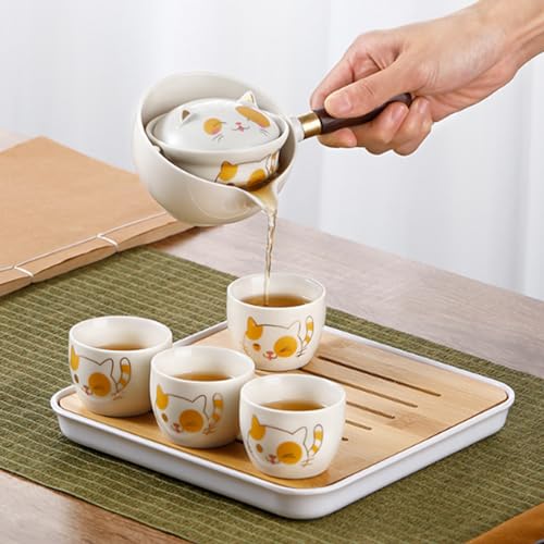 Théière portable à rotation 360 en céramique avec infuseur intégré - 8